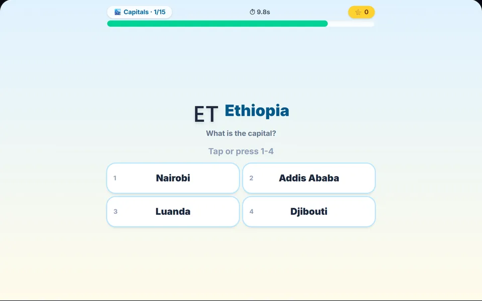 Geo Quiz gameplay